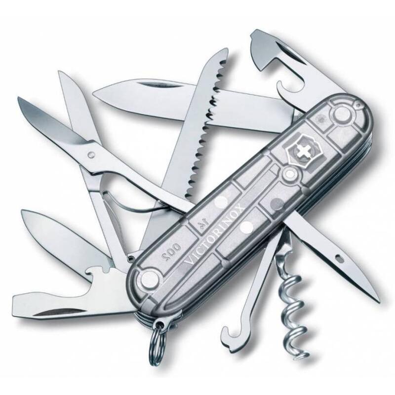 Офицерский нож Huntsman 91, прозрачный серебристый с логотипом