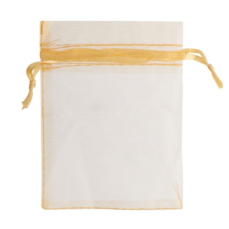 Мешочек подарочный Gauze, золотистый с логотипом