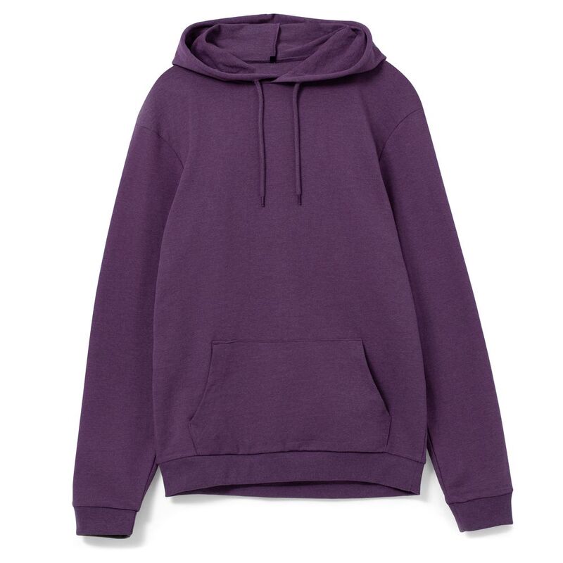 Толстовка с капюшоном унисекс Hoodie, фиолетовый меланж, размер S с логотипом