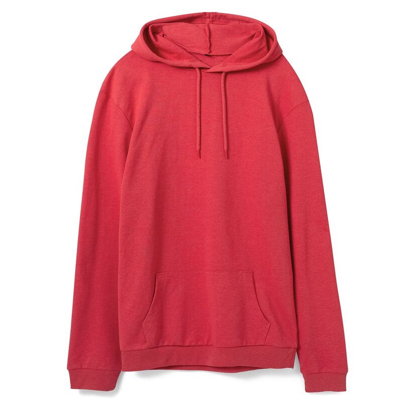 Толстовка с капюшоном унисекс Hoodie, красный меланж, размер XS с логотипом