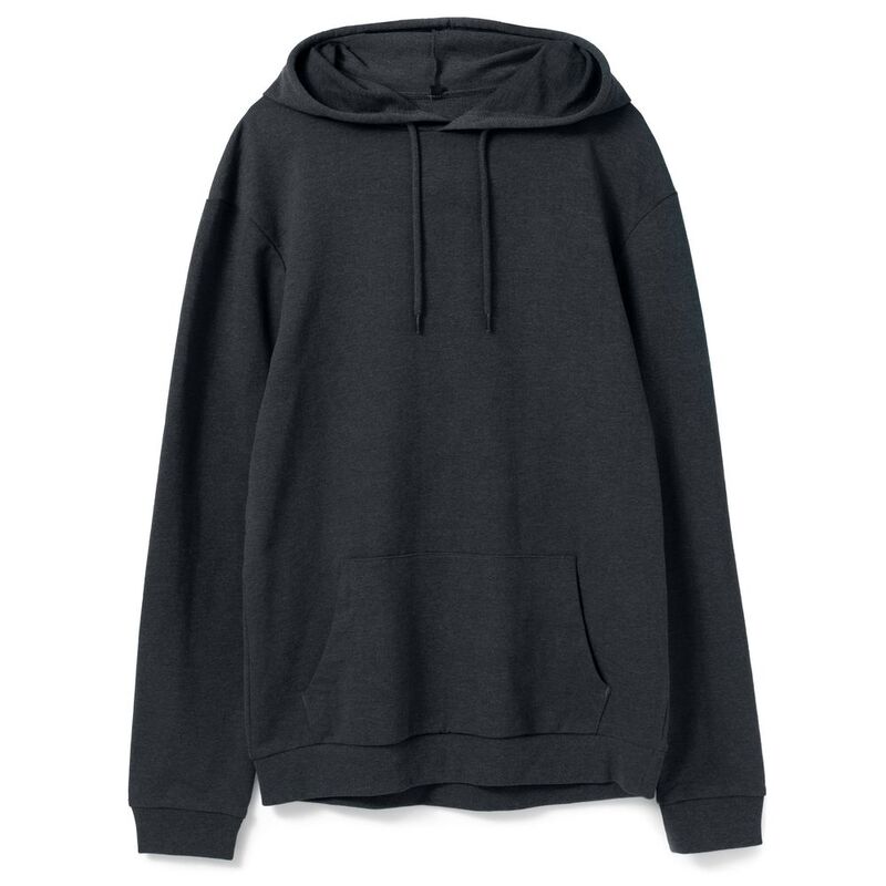 Толстовка с капюшоном унисекс Hoodie, темно-серая, размер S с логотипом