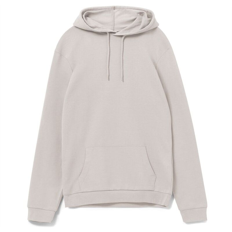 Толстовка с капюшоном унисекс Hoodie, дымчато-серая, размер S с логотипом