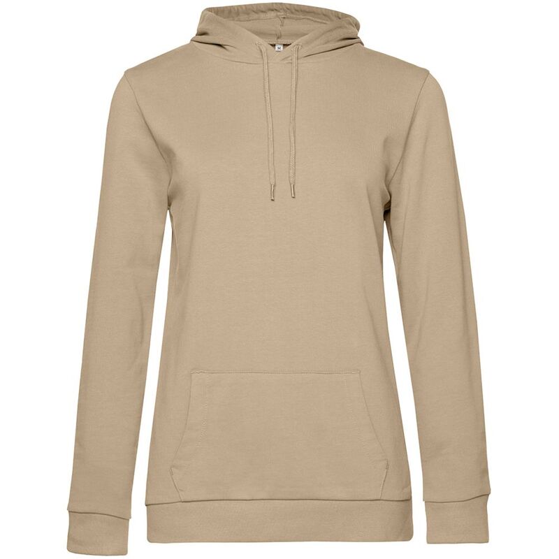 Толстовка с капюшоном женская Hoodie, бежевая, размер L с логотипом