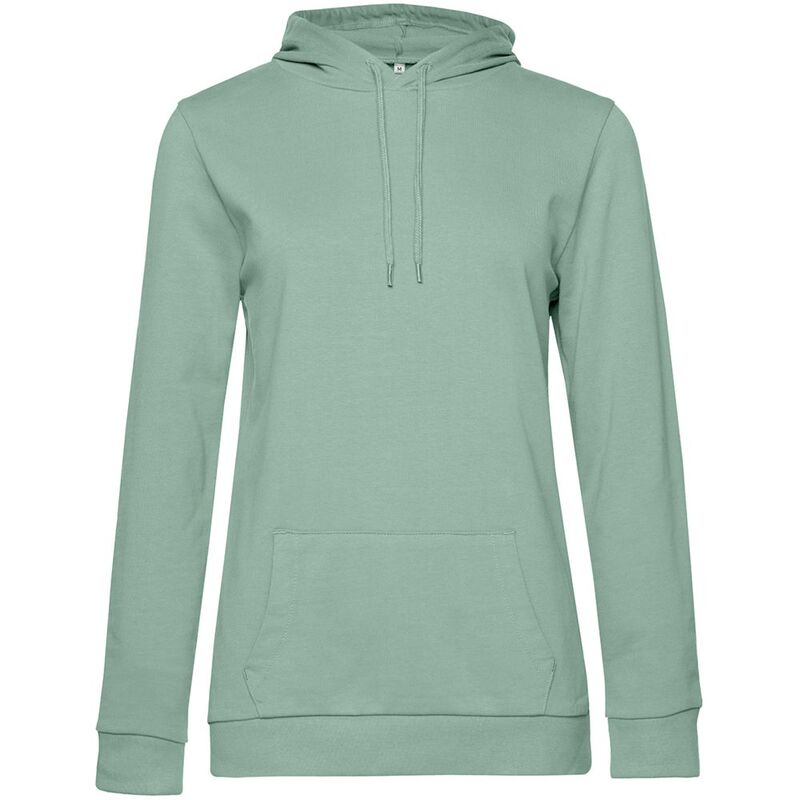 Толстовка с капюшоном женская Hoodie, серо-зеленая, размер S с логотипом