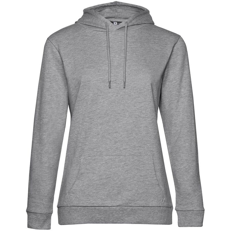 Толстовка с капюшоном женская Hoodie, серый меланж, размер L с логотипом