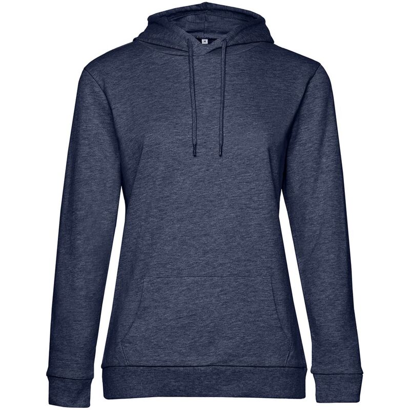 Толстовка с капюшоном женская Hoodie, синий меланж, размер L с логотипом