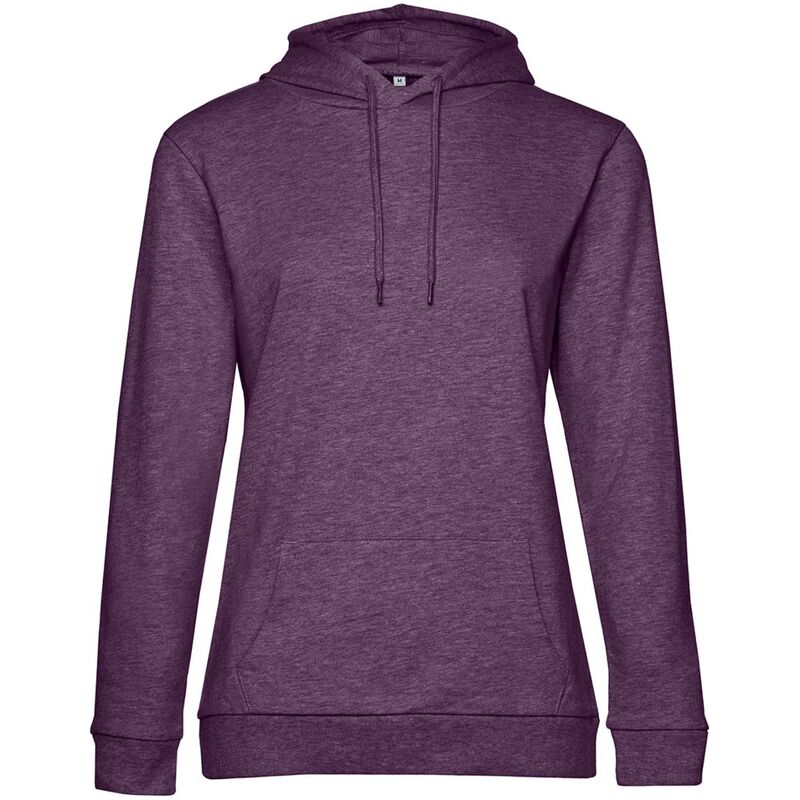 Толстовка с капюшоном женская Hoodie, фиолетовый меланж, размер L с логотипом