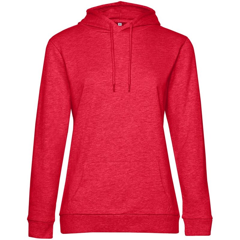 Толстовка с капюшоном женская Hoodie, красный меланж, размер L с логотипом
