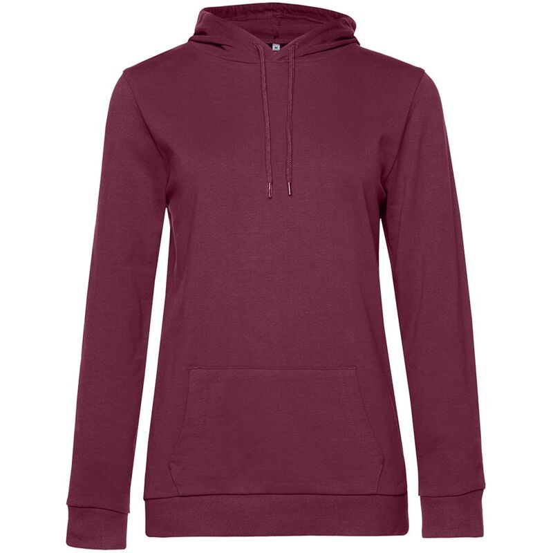 Толстовка с капюшоном женская Hoodie, бордовая, размер L с логотипом