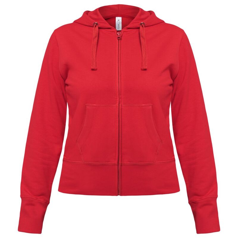 Толстовка женская Hooded Full Zip красная, размер XXL с логотипом