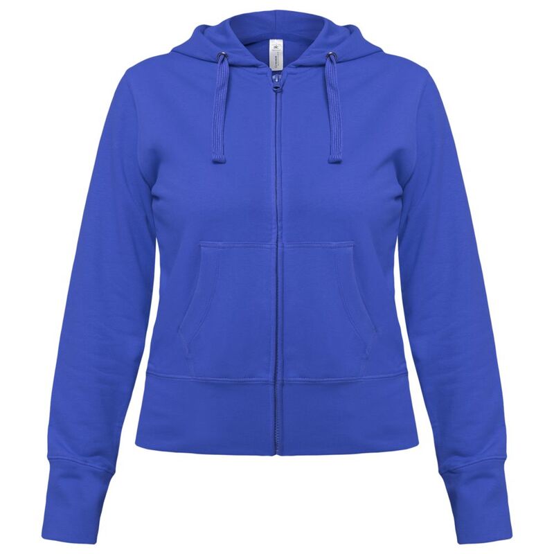 Толстовка женская Hooded Full Zip ярко-синяя, размер L с логотипом