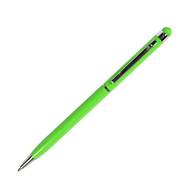 TOUCHWRITER, ручка шариковая со стилусом для сенсорных экранов, светло-зеленый/хром, металл с логотипом