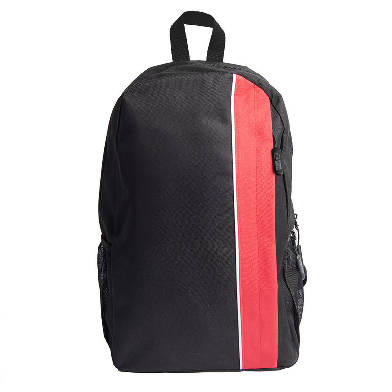 Рюкзак PLUS, чёрный/красный, 44 x 26 x 12 см, 100% полиэстер 600D с логотипом
