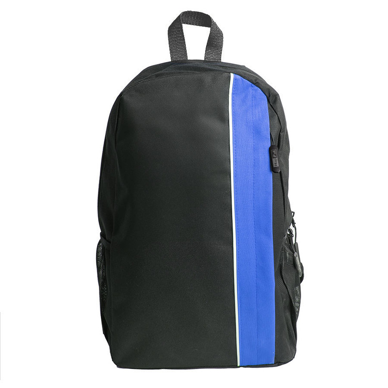 Рюкзак PLUS, чёрный/синий, 44 x 26 x 12 см, 100% полиэстер 600D с логотипом