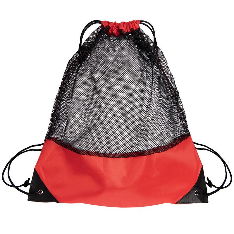 Рюкзак мешок с укреплёнными уголками Mesh, красный, 35*41 см, полиэстер 210D с логотипом