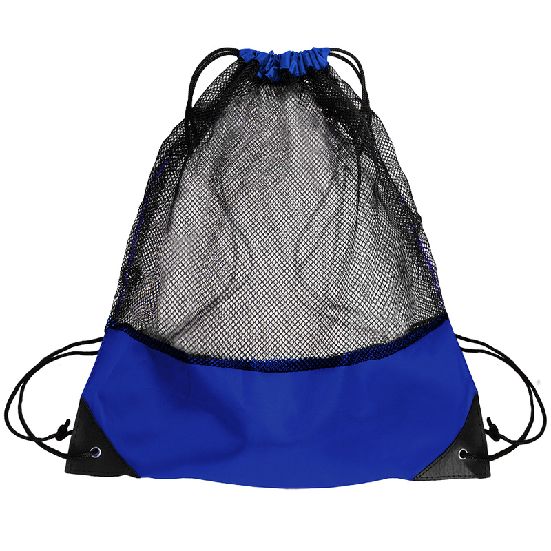 Рюкзак мешок с укреплёнными уголками Mesh, синий, 35*41 см, полиэстер 210D с логотипом