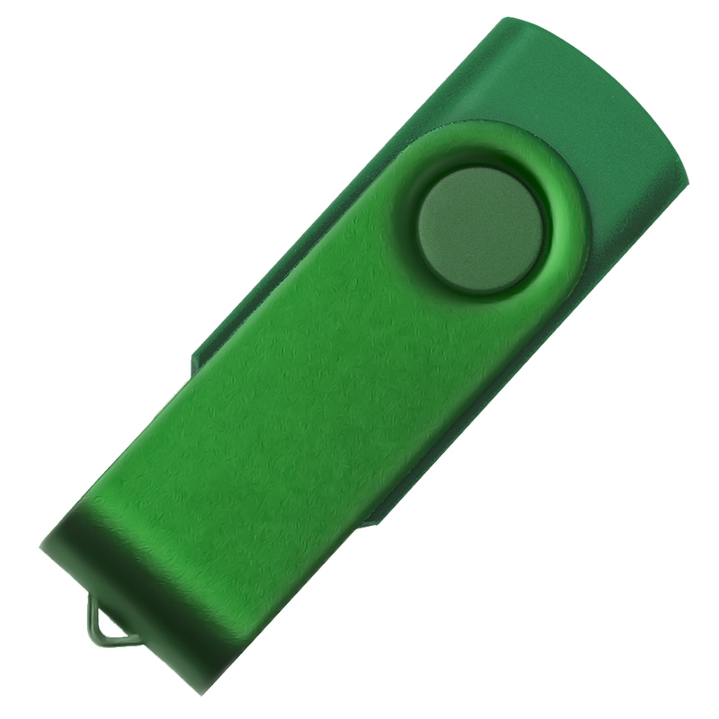 USB flash-карта DOT (16Гб), зеленый, 5,8х2х1,1см, пластик, металл с логотипом