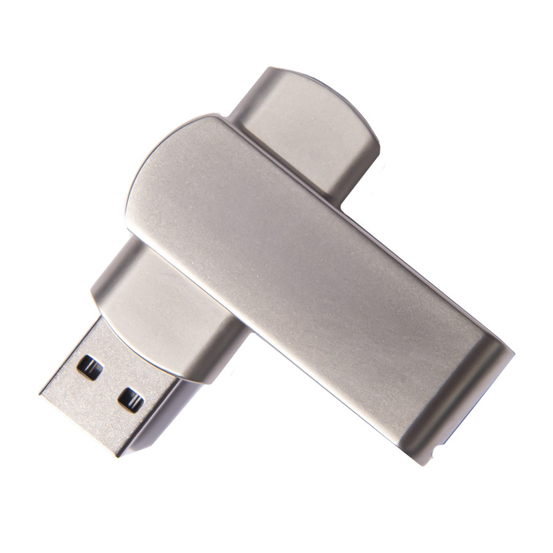 USB flash-карта SWING METAL (16Гб), серебристая, 5,3х1,7х0,9 см, металл с логотипом