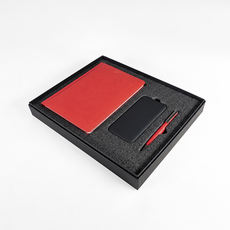 Набор подарочный BLISS: ежедневник, ручка и power bank в коробке с ложементом с логотипом