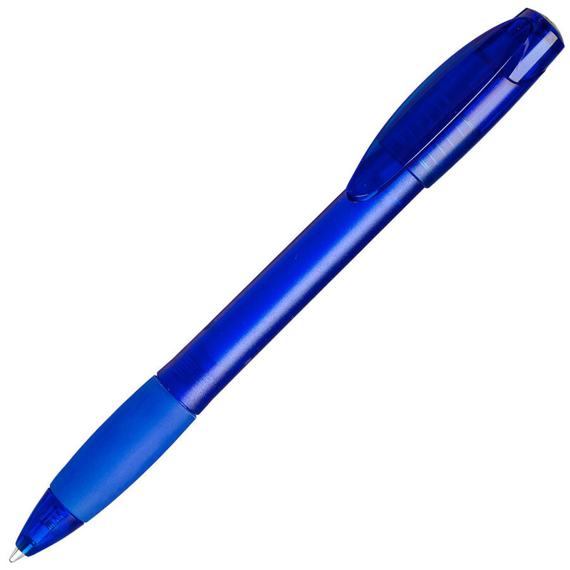 X-5 FROST, ручка шариковая, фростированный синий, пластик с логотипом