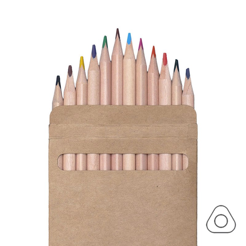 Цветные карандаши KINDERLINE middle,12 цветов с логотипом