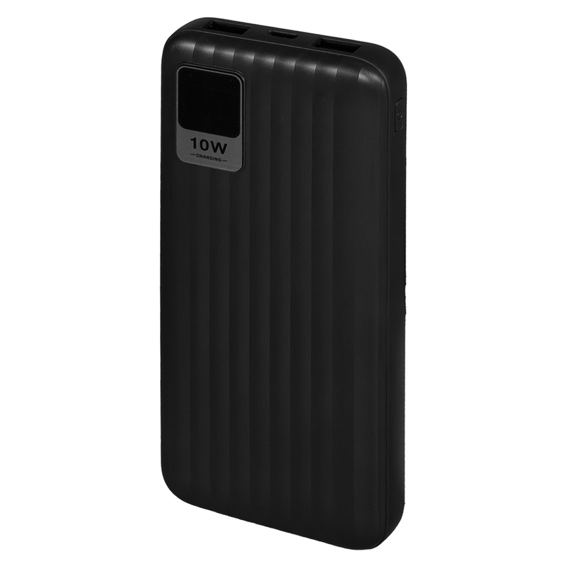 Универсальный аккумулятор Wave 10 (10000 мАч), черный, 14,9х6.7х1,6 см с логотипом