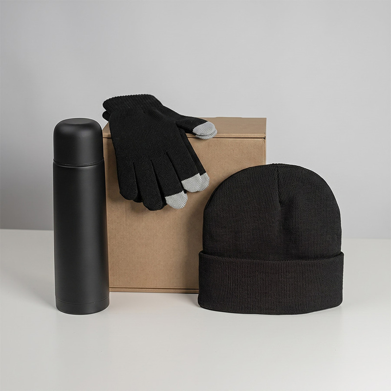 Набор подарочный GET WARM: перчатки, шапка, термос с логотипом
