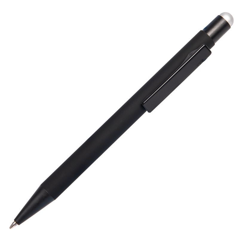 Ручка шариковая FACTOR BLACK со стилусом с логотипом
