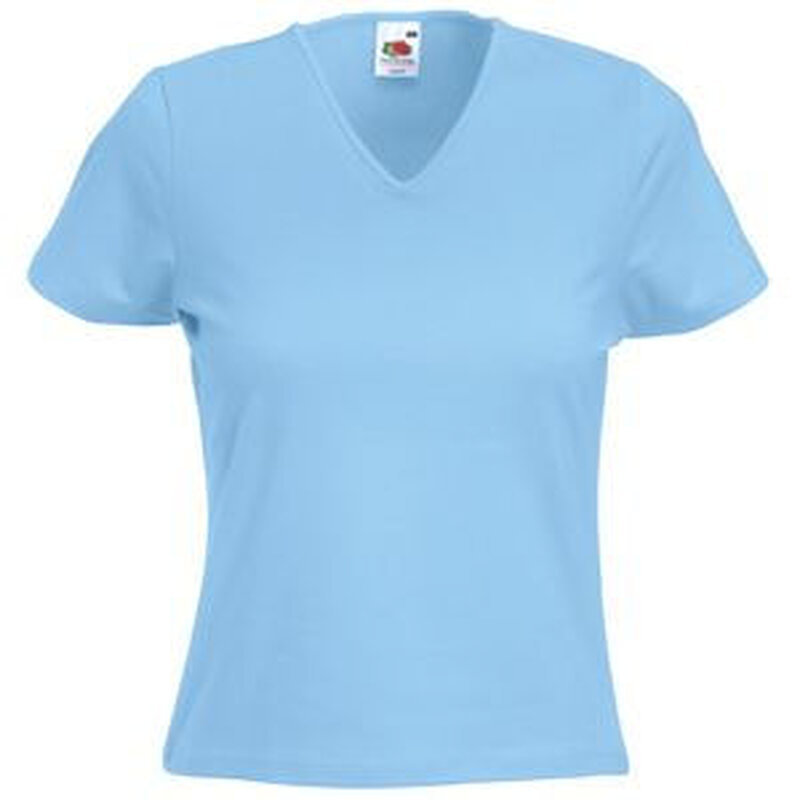 Футболка женская LADY FIT V-NECK T 210 с логотипом