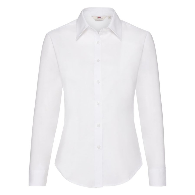 Рубашка женская LONG SLEEVE OXFORD SHIRT LADY-FIT 130 с логотипом