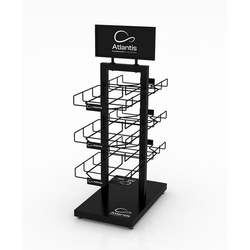 Стойка настольная_ATLANTIS BLACK RETAIL DOUBLE SIDE DISPLAY с логотипом