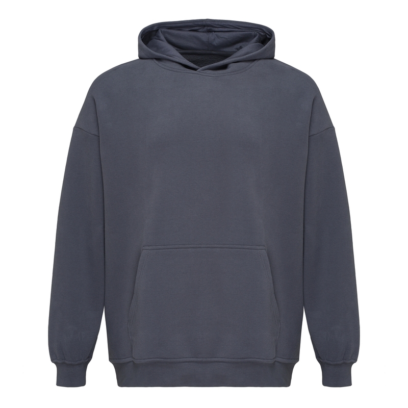 New Gen толстовка-кенгуру (худи) оверсайз велюр 350 г/м2 графит 2XL с логотипом