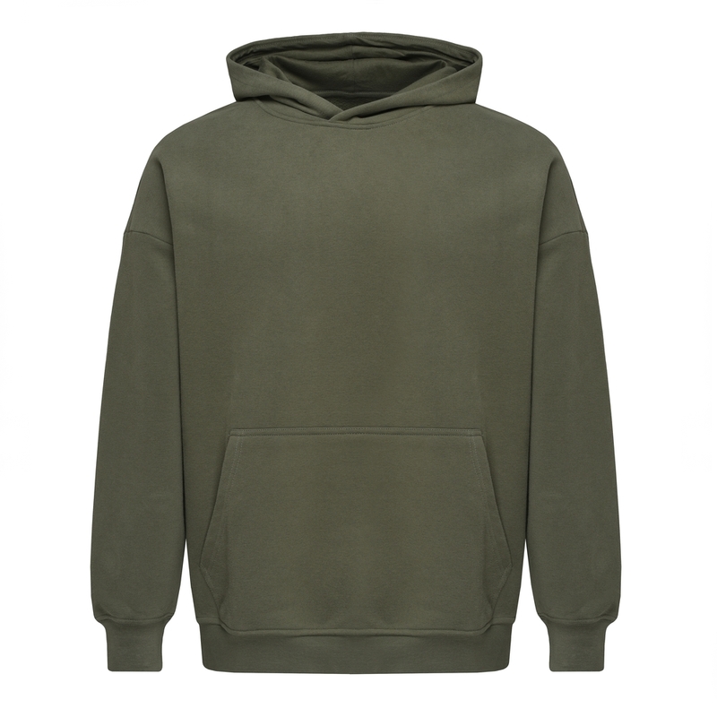 New Gen толстовка-кенгуру (худи) оверсайз велюр 350 г/м2 хаки 2XL с логотипом