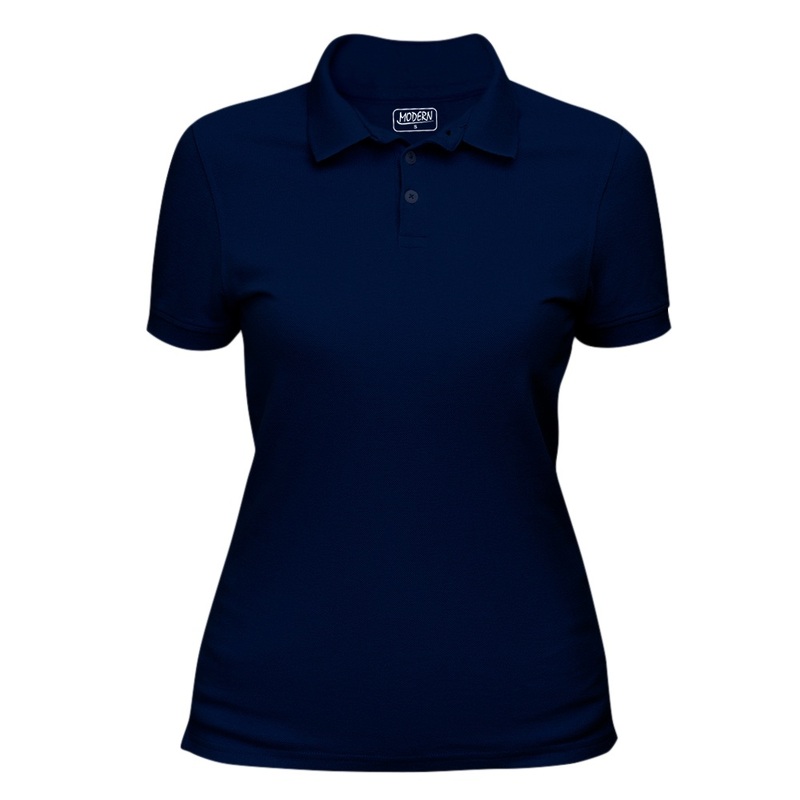 Поло женские 100% хлопок т-синие  2XL (48-50) с логотипом