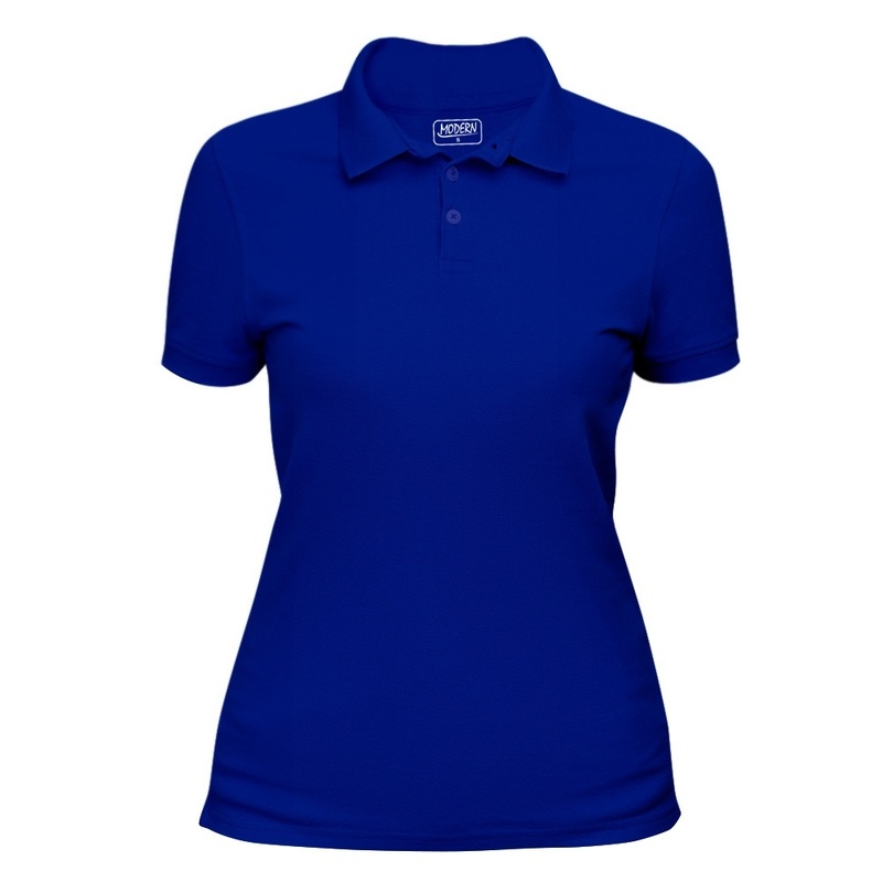 Поло женские 100% хлопок я-синие 2XL (48-50) с логотипом