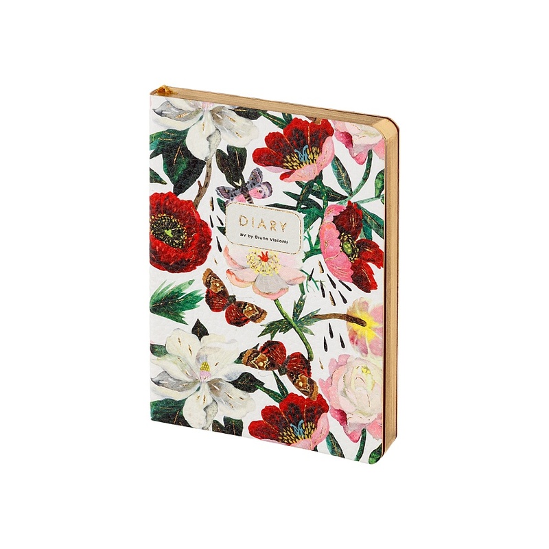 ЕЖЕДНЕВНИК А6+ FLEX "FLORA.Пионы" с логотипом