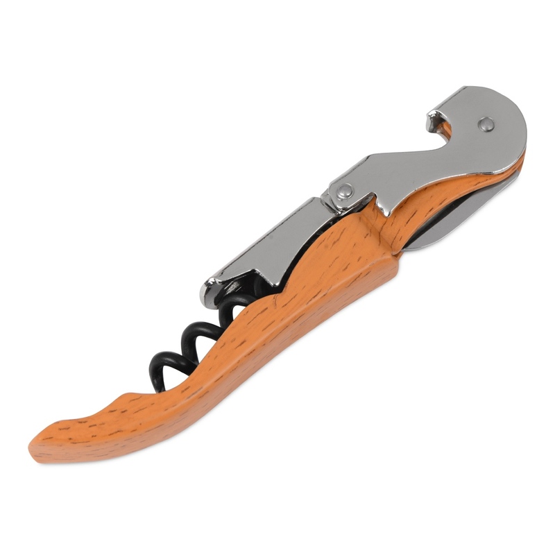 Нож сомелье Pulltap's Wood, коричневый с логотипом