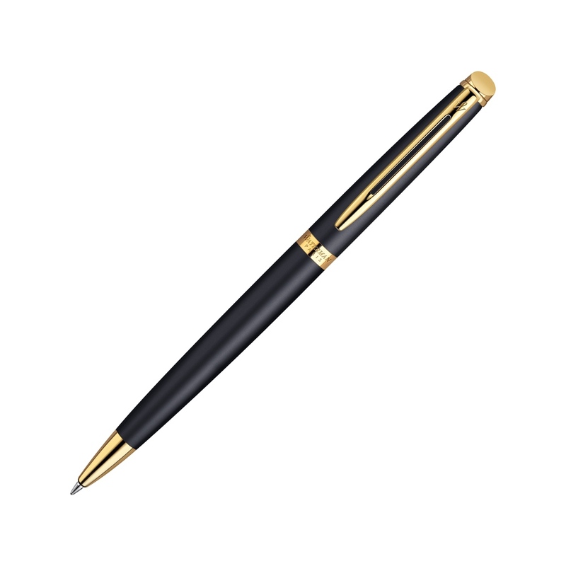 Шариковая ручка Waterman Hemisphere, цвет: MatteBlack GT, стержень: Mblk с логотипом