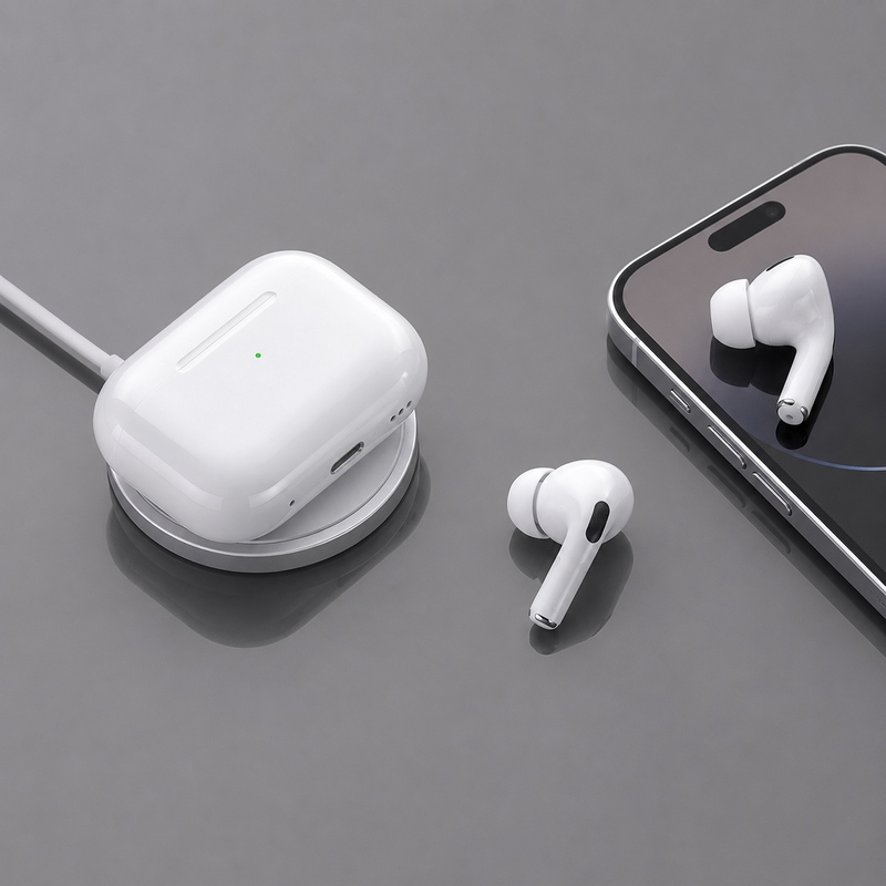 Беспроводные наушники с микрофоном Air Nova 2, TWS, BT5.4, 300 мАч, QI, белый, Deppa с логотипом