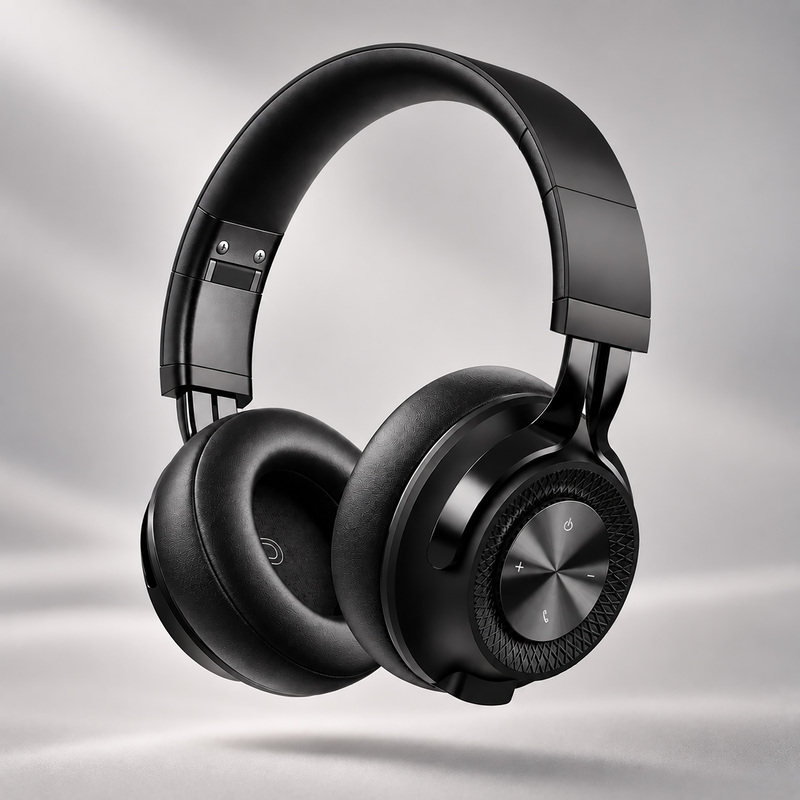 Беспроводные накладные наушники Stereo Style, BT 5.3, 400мАч, черный, Deppa с логотипом