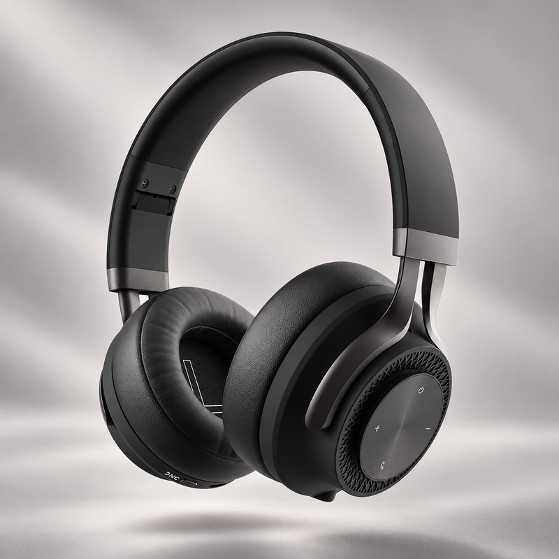 Беспроводные накладные наушники Stereo Style ANC , BT 5.0, ANC, 500мАч, черный, Deppa с логотипом