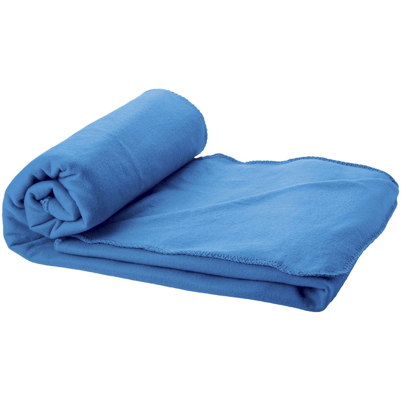 Плед Huggy в чехле 150 x 120 см - Process blue с логотипом