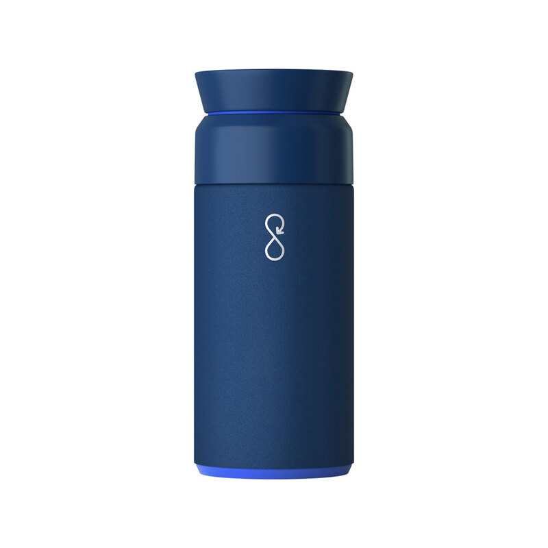 Термос Ocean Bottle объемом 350 мл, синий с логотипом