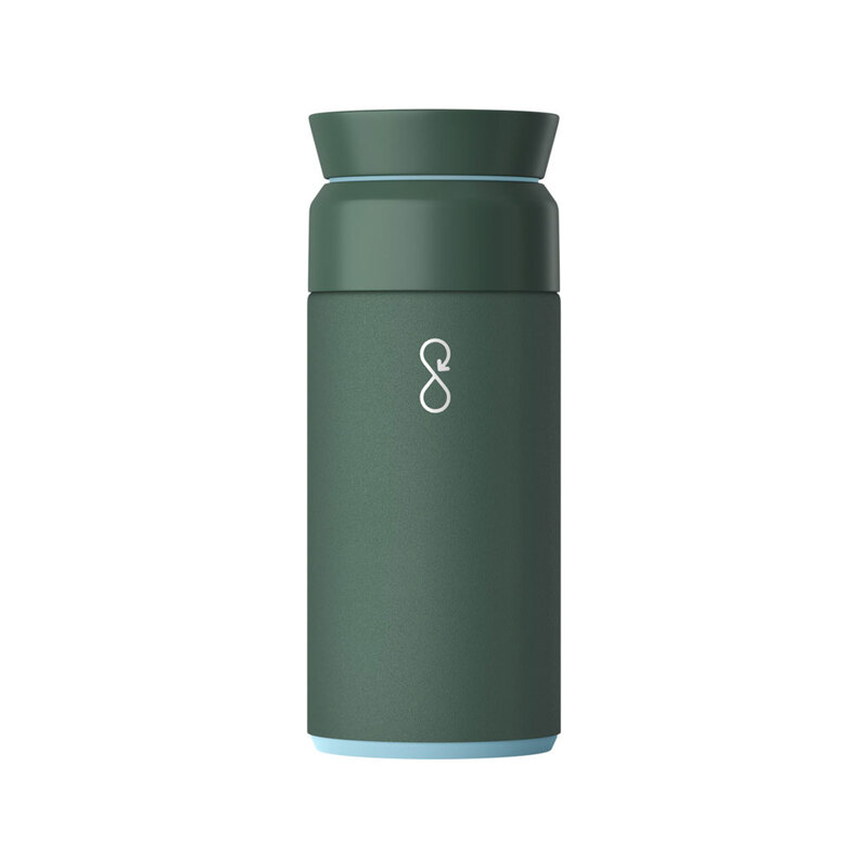 Термос Ocean Bottle объемом 350 мл, зеленый лесной с логотипом