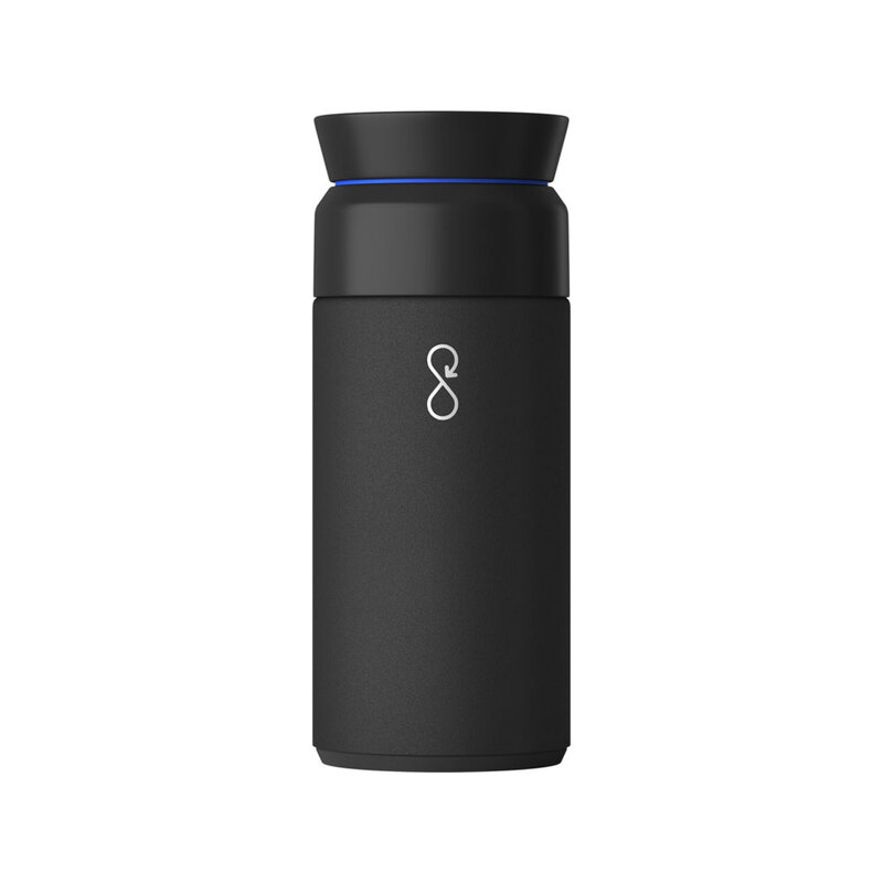 Термос Ocean Bottle объемом 350 мл, черный с логотипом