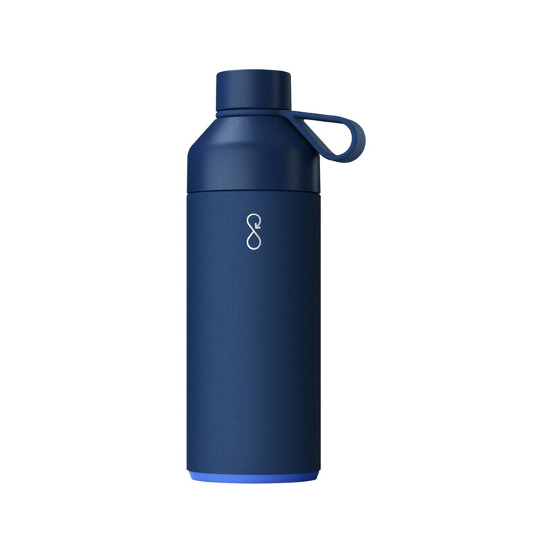 Бутылка для воды Big Ocean Bottle объемом 1000 мл с вакуумной изоляцией, синий с логотипом