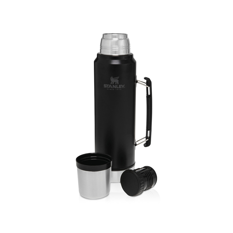 Stanley Classic бутылка объемом 1000 мл - Черный матовый с логотипом