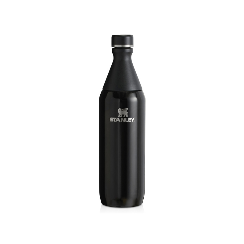 Бутылка для воды Stanley All Day Slim объемом 600 мл - черный глянцевый с логотипом