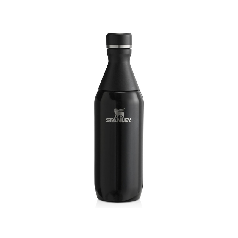 Бутылка для воды Stanley All Day Slim объемом 350 мл - черный глянцевый с логотипом