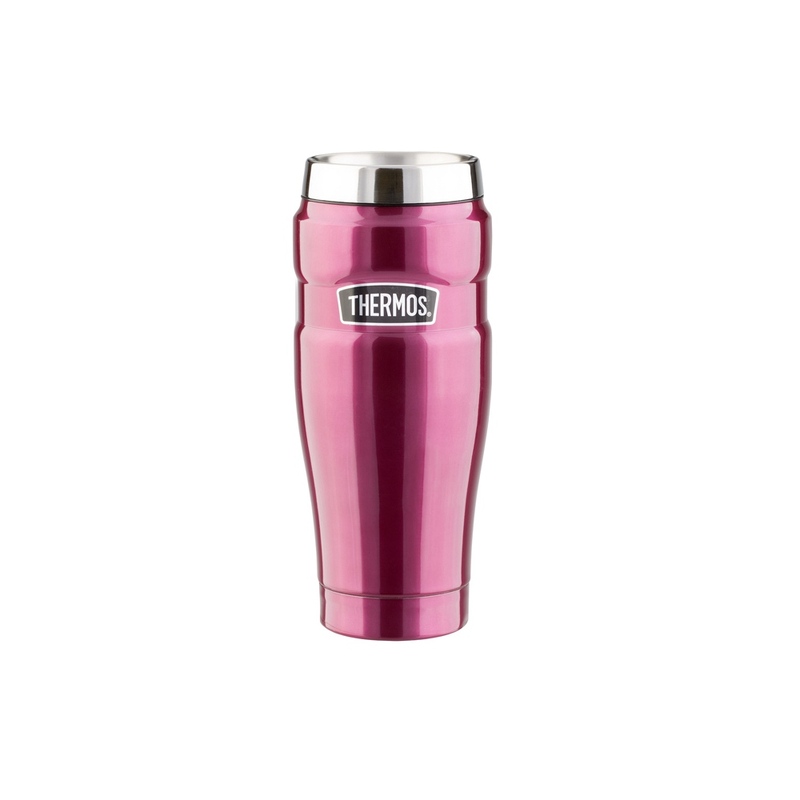 Кружка-термос со стальной колбой SK1005 Matte Raspberry leak proof Vacuum Travel Tumbler, 470ml., красный с логотипом